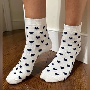 Brandy Melville Navy Heart Socks